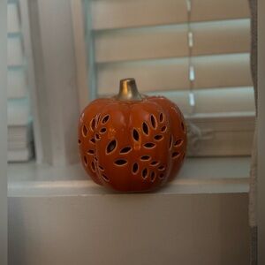 Ceramic Pumpkin- Orange and Gold